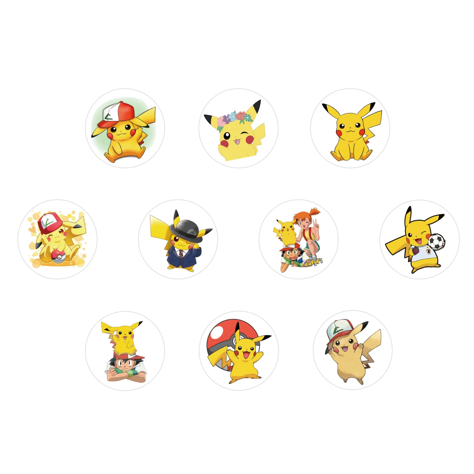 500 Stück Pokemon Pikachu Siegelaufkleber, niedliche Cartoon-Anime-Aufkleber, rund, DIY-Dekoration, Album, Tagebuch, Etikett, Graffiti – Detail 3