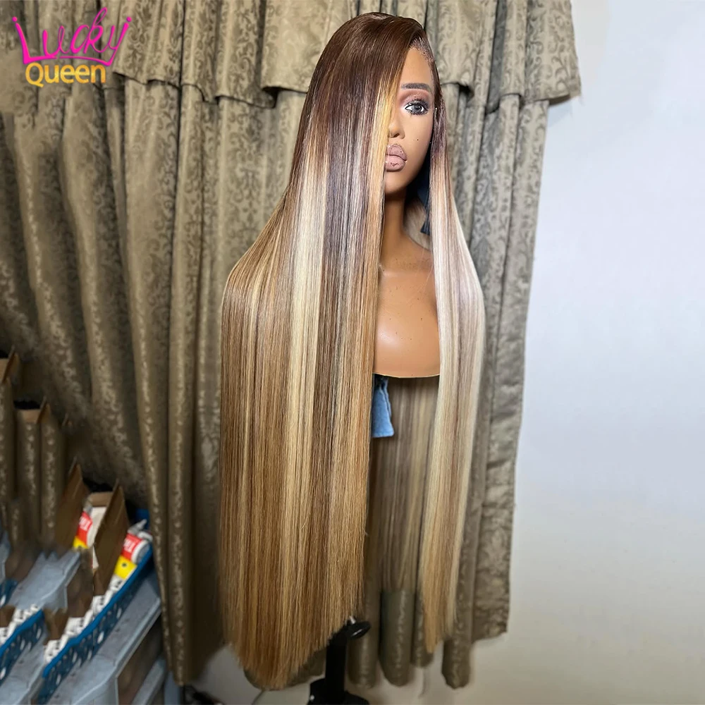 Drawstring Glueless Highlight Blonde 5X5 Lace Closure Wig 13x6 13x4 HD Lace Front Human Wig For Women Pre Plucked Body Wave