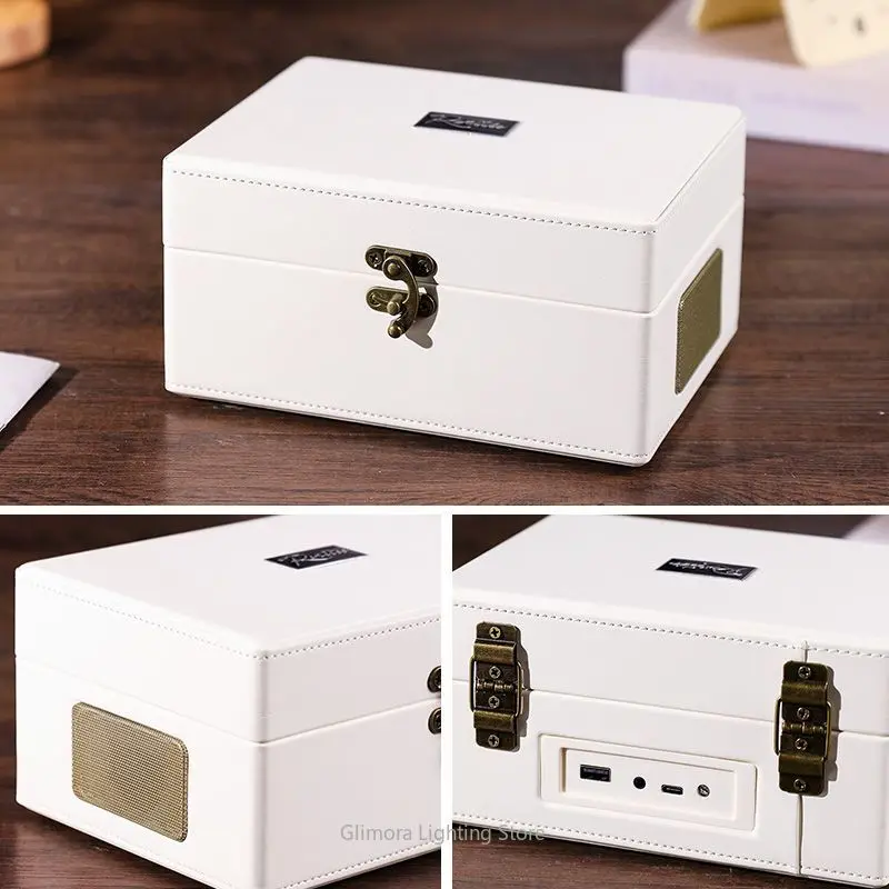 Vintage Retro CD Player with Bluetooth Speaker, Portable Sound System for CDs Vinyl, Wireless Home Audio Player with FM Radio