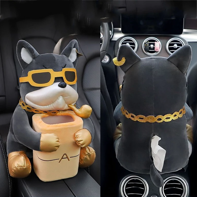 Cartoon Cute Car Tissue Box Creative Car Armrest Box Kosz na śmieci 2 w 1 Wielofunkcyjna torba na chusteczki do domu i biura