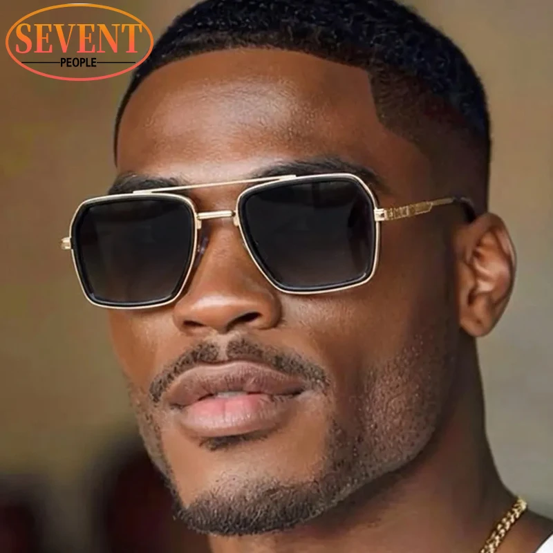 

Fashion Polarized Square Punk Sunglasses Men 2026 Luxury Brand Classic Metal Frame Polygon Change Color Sun Glasses Vintage