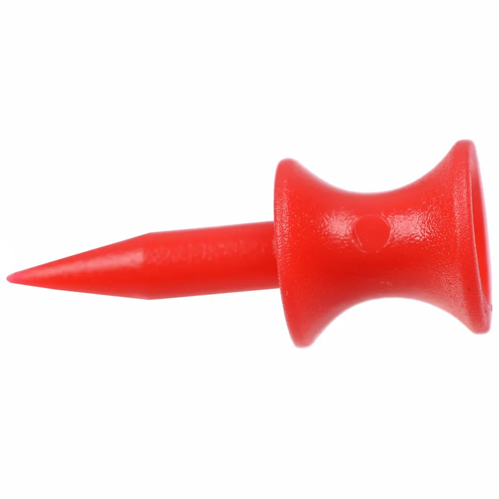 50Pcs 30Mm Red Golf Tees Double-Deck Plastic Ball Tees Hard Light Recyclable Driving Range Mat Hole Fit Golf Practice