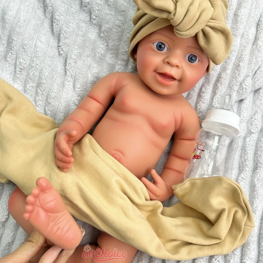 

Realistic 18Inch Spain Artist Doll Silicone Reborn Baby Boy With 3D Painted Skin Lifelike Newborn Bebe Collection Toy Gift