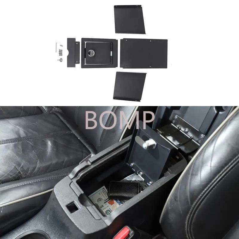 BOMP For 2005-2009 Hummer H3 aluminum alloy armrest box safe, car central control armrest box password box, safe, auto parts