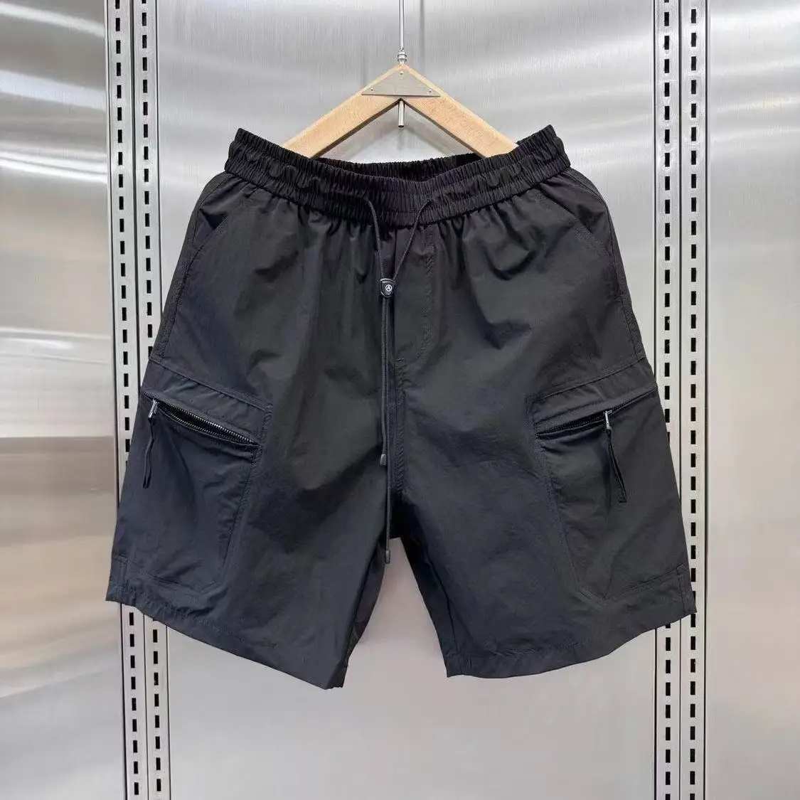 Thin Sports Summer Quick-drying New Shorts Pocket Men's Zipper Pocket Casual Straight Five-point Pants Loose Tooling Gym Shorts
