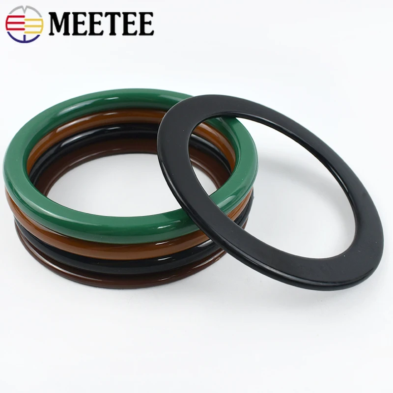 

2Pcs 10/11.4cm Round Plastic Purse Frame Handle Bag Handmade Kiss Clasp Brackets Sewing Handbag Ring Handles Replace Accessories