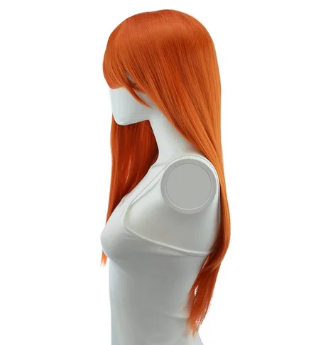 Cosplay Nyx Autumn Orange Long Straight Wig 28 Inches Long Straight wigs for Women Universal Cartoon Cosplay Wig