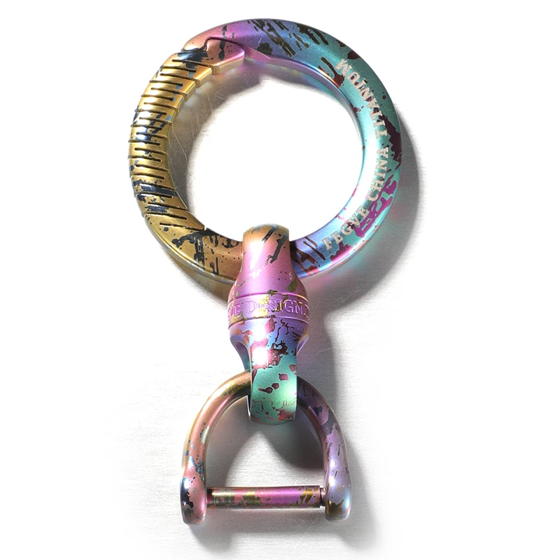 Titanium 360° Rotatable Keychain Keychains 32MM Key Ring Multicolor Titanium Keyring Accessories EDC Outdoor Tool