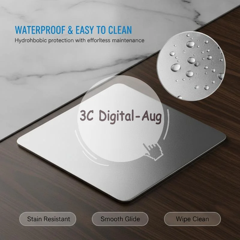 Aluminum Metal Mouse Pad Smooth Thin Hard Matte Non-Slip Waterproof Portable Mousepad for School Student Laptop Study Use