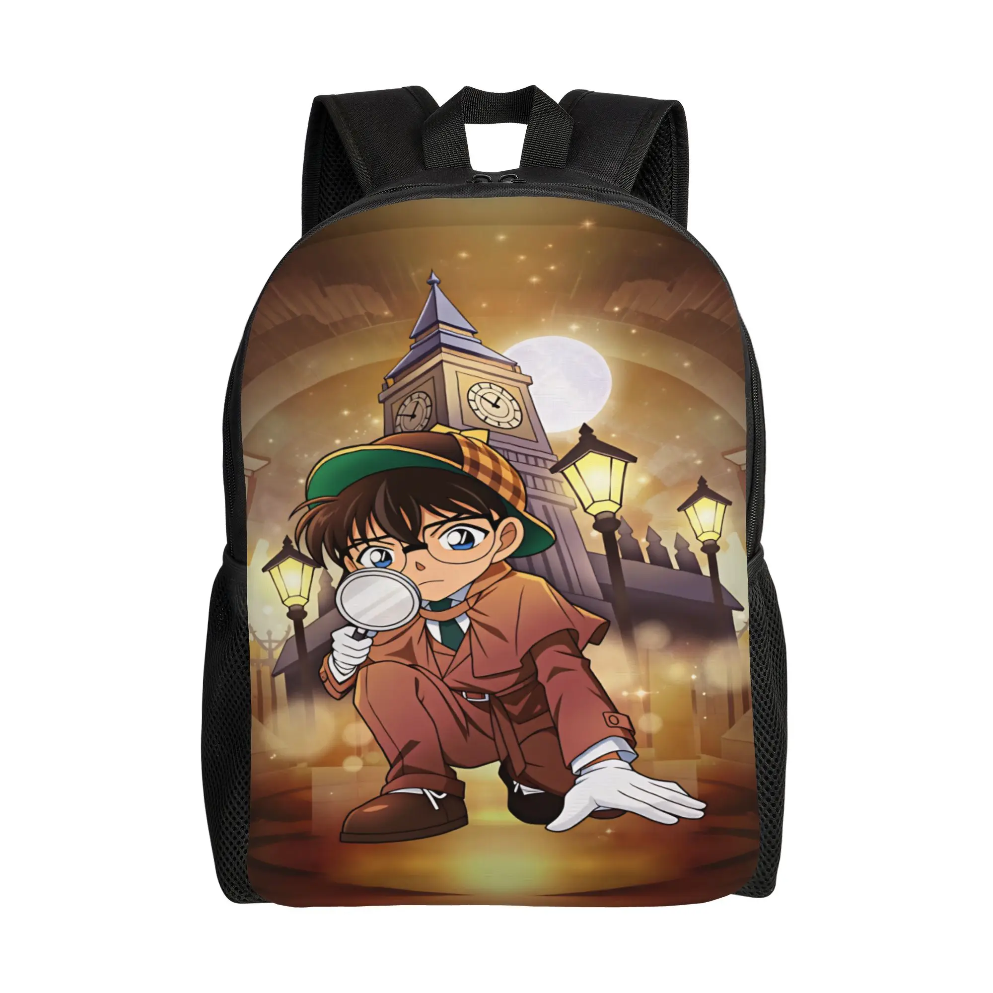 Detectives Conans Backpack  Student Polyester Travel Backpacks Big Kawaii High School Bags Rucksack