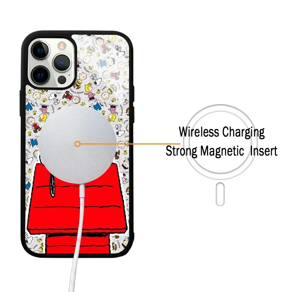 Cartoon S-SnoopIES Phone Case For IPhone 15 14 13 Pro Max 11 12 Mini Alex Mirror For Magsafe Wireless Charging Cover