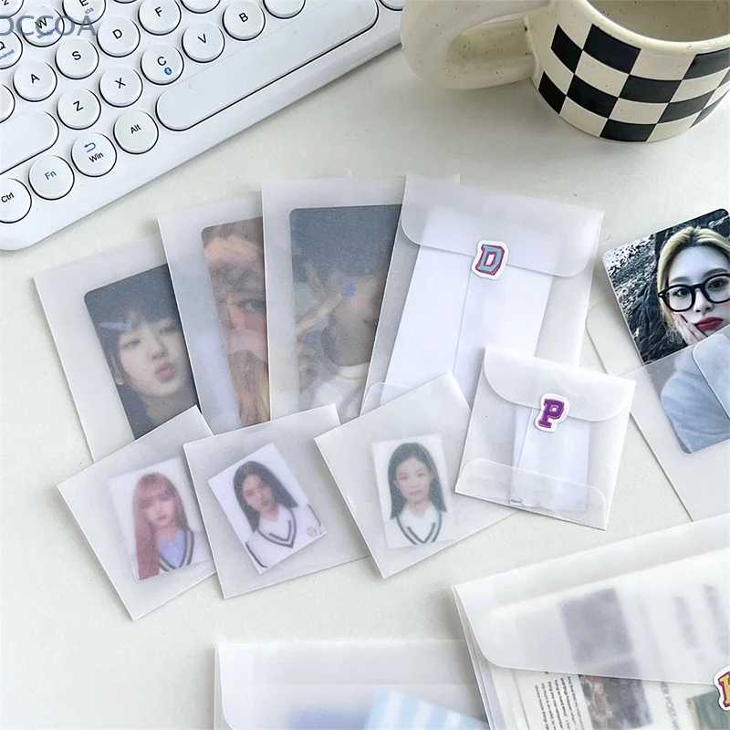 10Pcs Semi-transparent Sulfuric Acid Paper Envelopes For DIY Postcard Card Storage Bag Wedding Invitation Gift Packing Bag