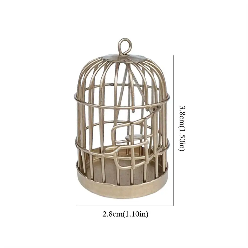 1/6 1/12 Poppenhuis Miniatuur Metalen Vogelkooi Micro Landschap Meubels Kamer Scène Accessoire Decor Poppenhuis Ornament