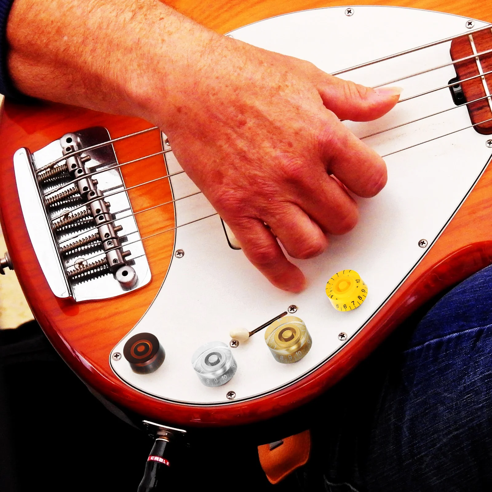 

24Pcs Guitar Sound Knob Electric Guitar Bass Volume Amplifier Knob Replacement Potentiometer Caps for Musician Tools