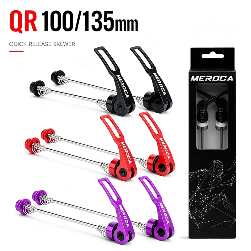 MEROCA bicycle quick release skewer Front 100mm Rear 135mm MTB bicycle Qr lever for Disc Brake Hub Aluminum quick release lever