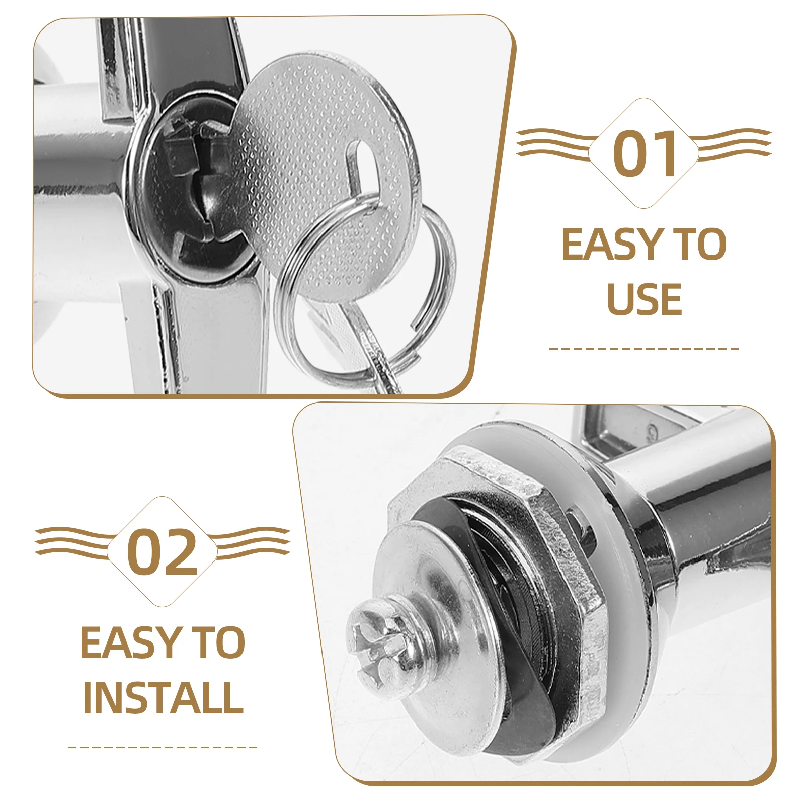 

1 Set Cabinet Security Electric Box Safe Lock With Key Universal Aluminum Alloy Durable Modern Design T Handle Latch Drawer Desk