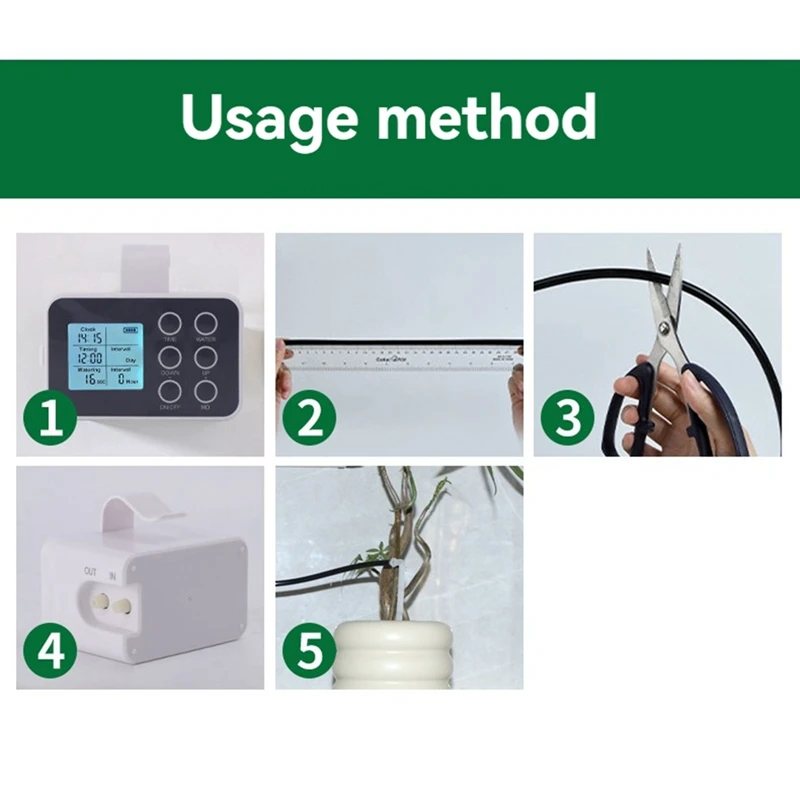 Automatic Smart Watering Device for Potted Plant Timed Drip Irrigation System Full-Screen Button Garden Drop Water-ABLA
