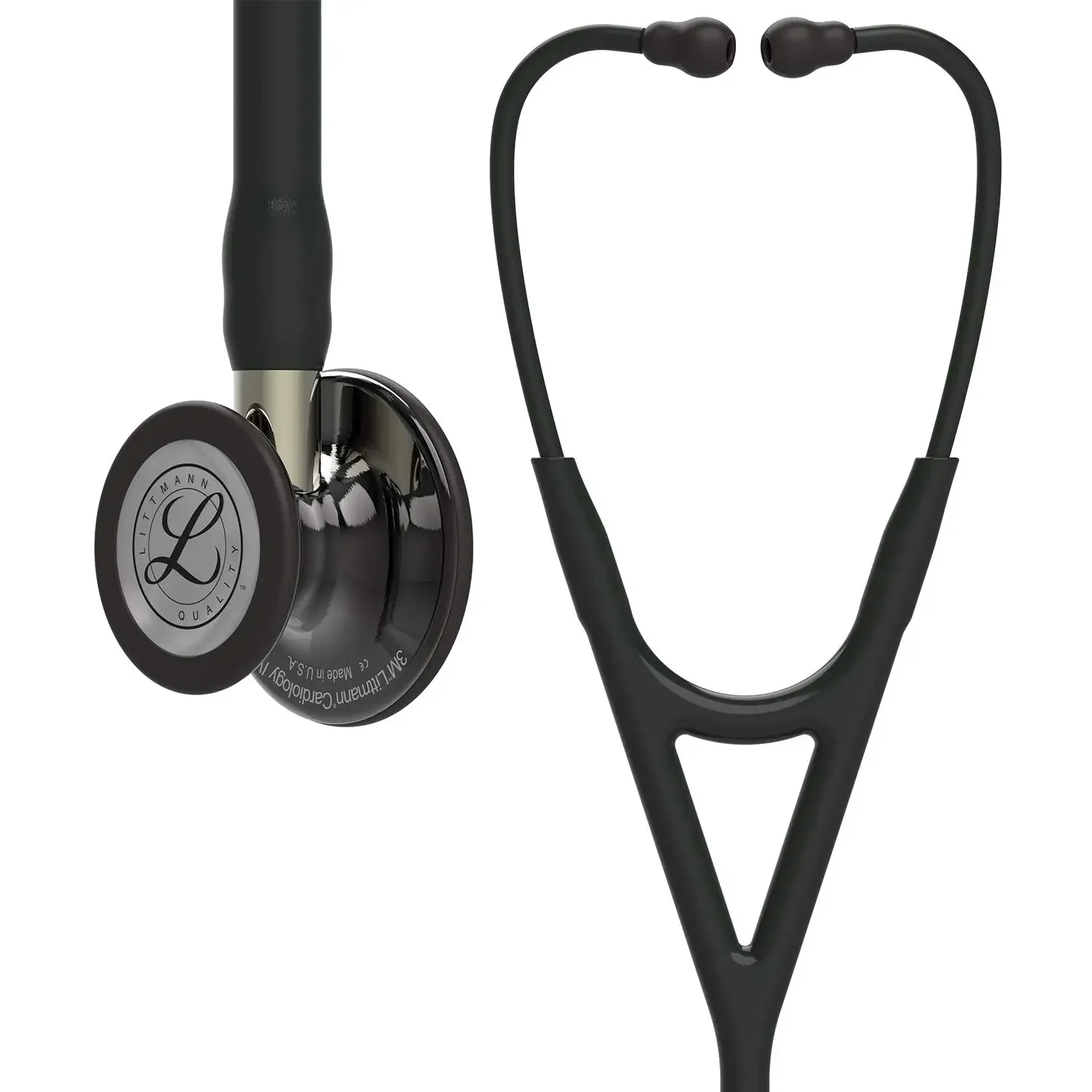 

6204 3M Littmann Cardiology IV Stethoscope, 6204, black tube, high polish smoke chestpiece, champagne stem