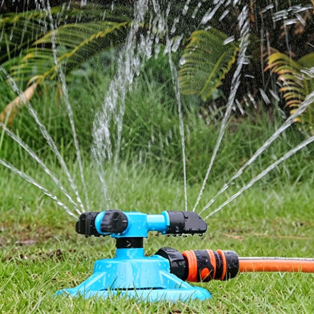 360 Degree Rotating Garden Sprinkler, Adjustable Nozzle Lawn Watering Sprinkler, Outdoor Grass Irrigation System for Yard
