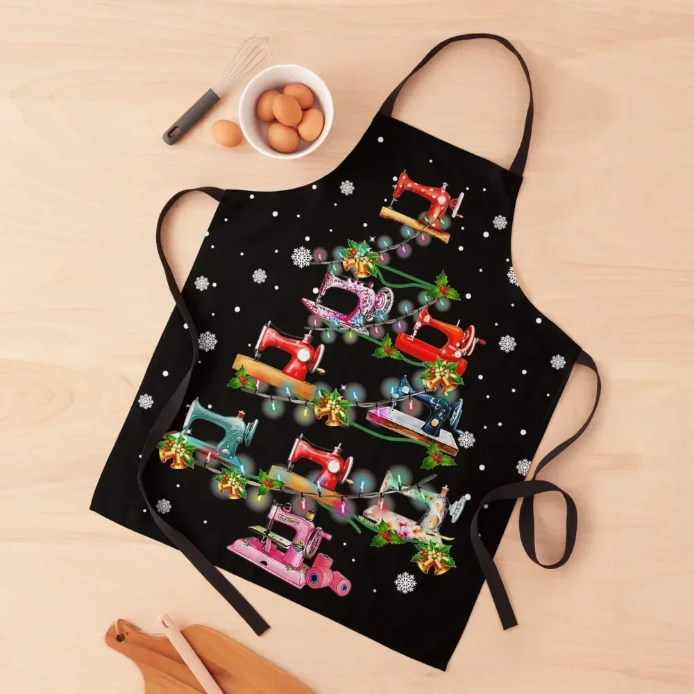 

Sewing Christmas Tree Tee Quilting Lovers Apron Utensils For Kitchen For Women Kitchen barber men For Women Apron