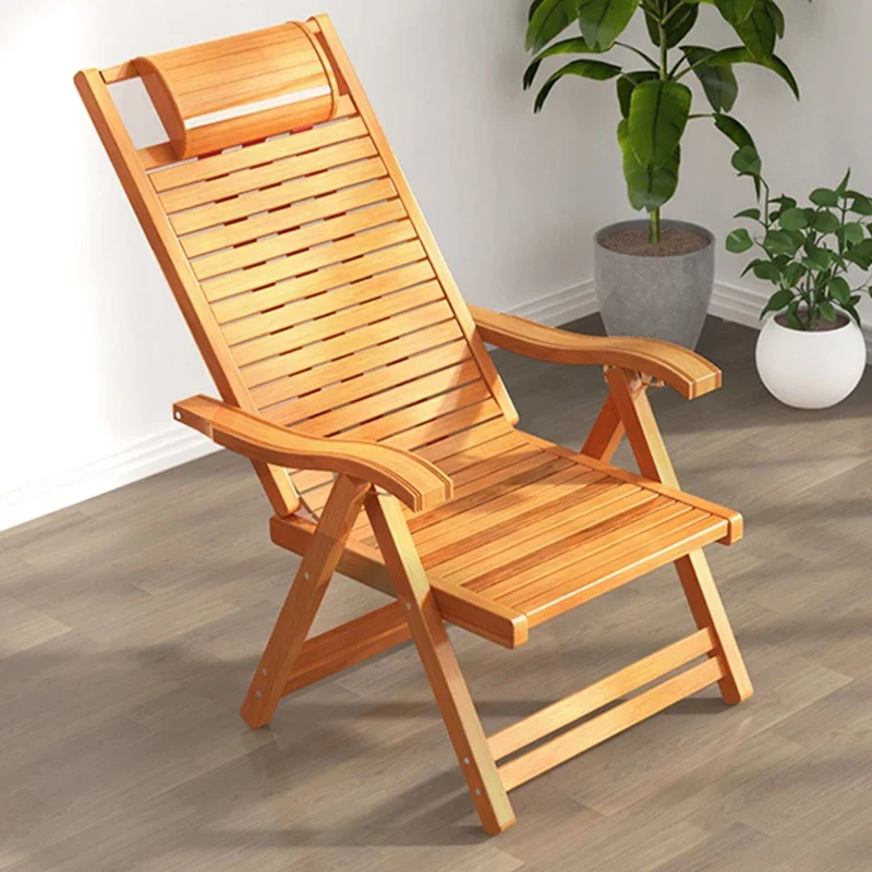 Comfortable Nursing Lazy Lounge Chairs Comfy Rocking Modern Accent Recliner Chair Bamboo Poltrona Relax Balcony Furniture Fg01