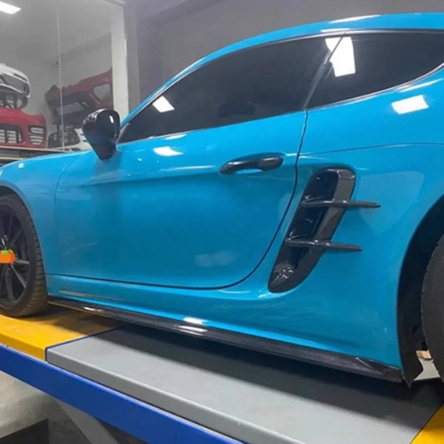 

Вентиляционные решетки TAKD Style из сухого карбона для Porsche 718 Boxster Cayman 2016-2019, боковые воздухозаборники, автомобильные аксессуары