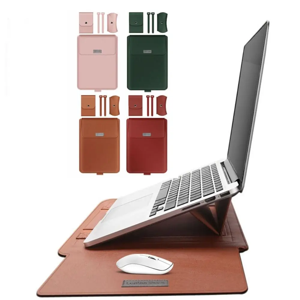 Thickened 5 in1 Laptop Sleeve Bag Ultra Thin for 13.3/14inch Laptop Stand Cover Non-Magnetic Lightweight Laptop Case Cover