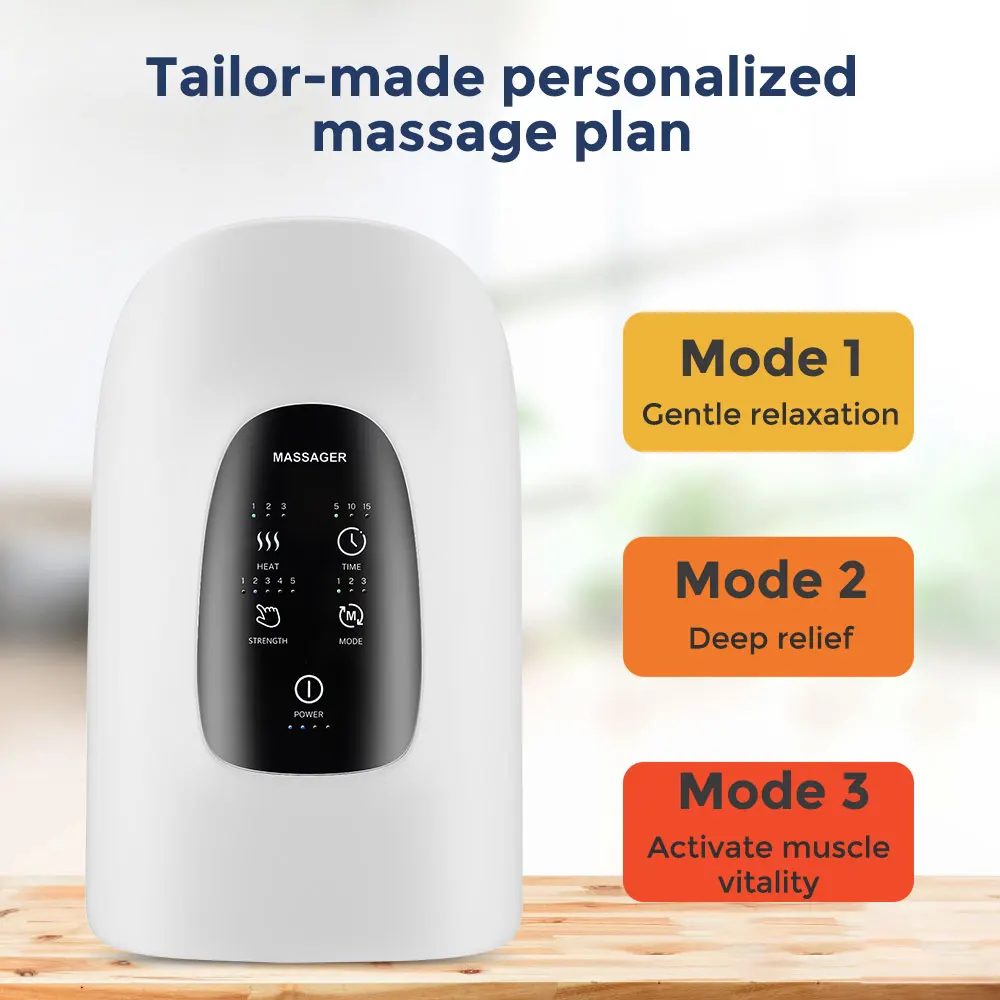 Warehouse Wireless Electric Cordless Mini Air Compression Hand Massager with Heat Electric Palm Hand Massage Machine