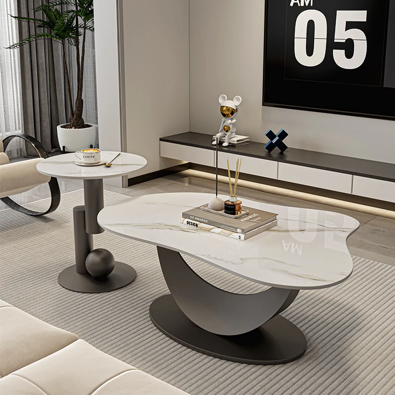 Modern luxury rock slab coffee table irregular cloud design new creative home living room small coffee table