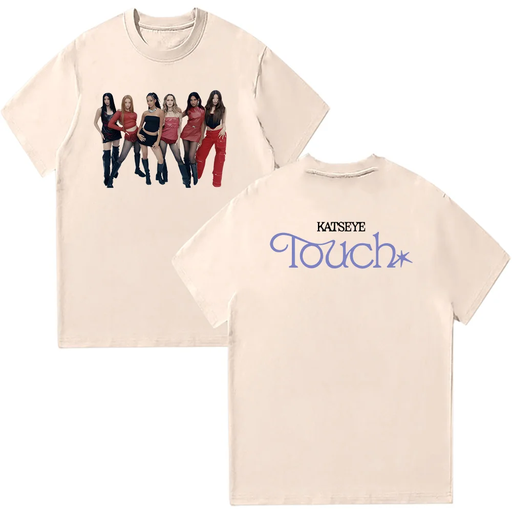 Katseye Touch Photo t-shirt neutre mode Pop musique à manches courtes été femmes hommes haute qualité coton vêtements amples décontracté t-shirts
