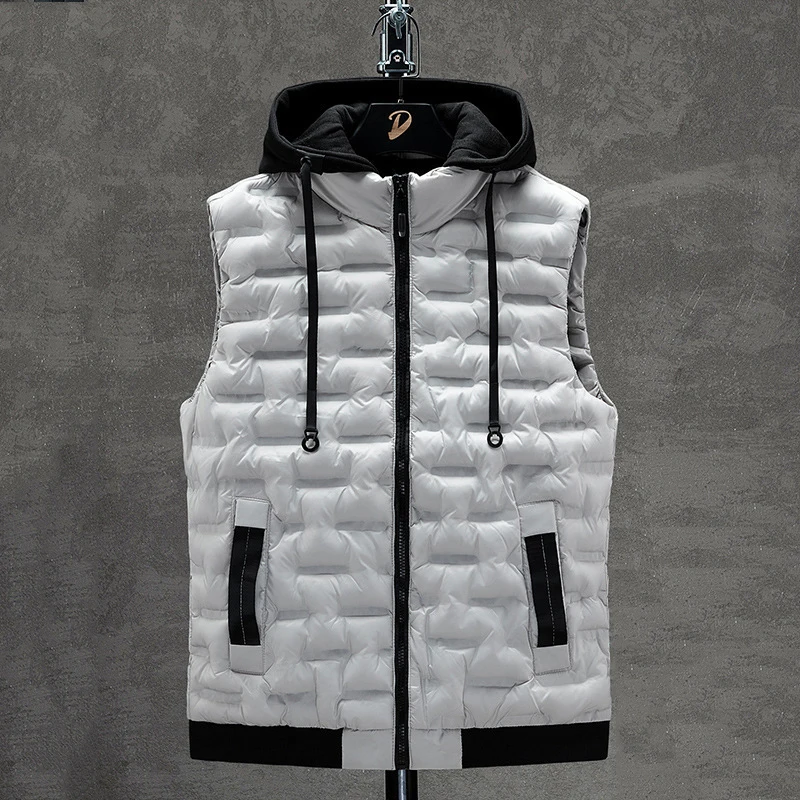 Men\'s Winter Down Vests Brand Top Selling New Male Casual Waistcoat Outdoor Sleeveless Jackets Outwear Hooded Vest