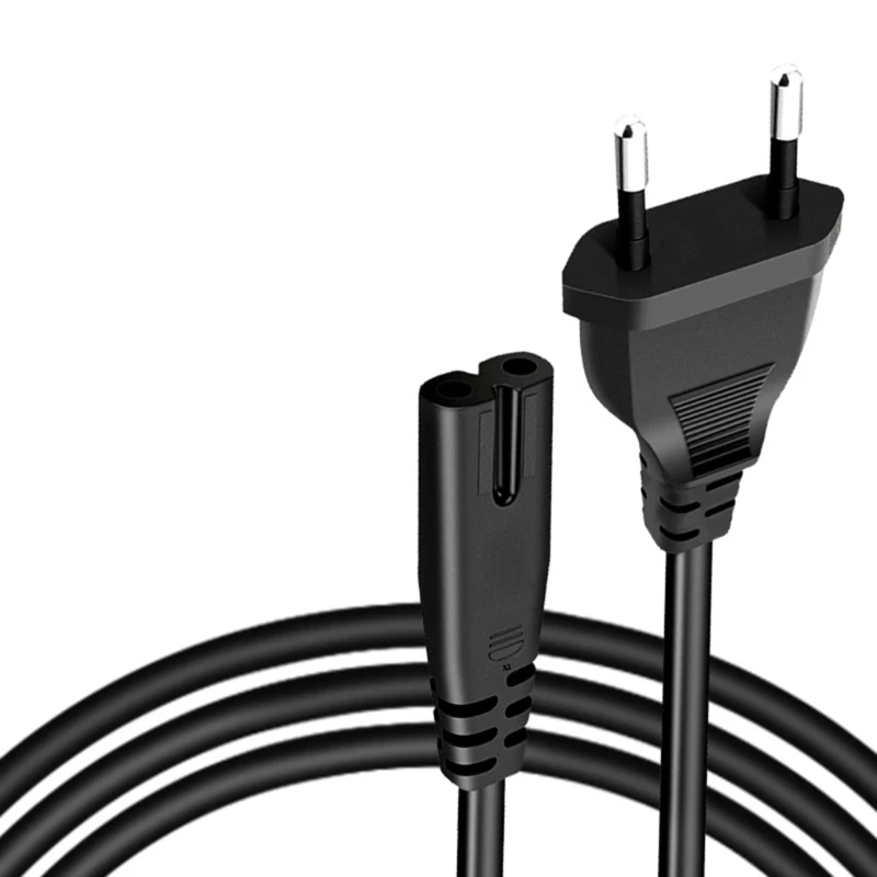 B03C 2 Pin Prong Cable European Standard LED Light Supply PVC Cord For Game Consoles