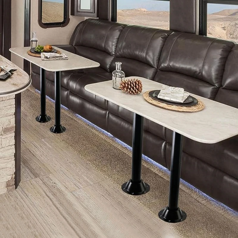 1Set RV Table Legs And Bases Aluminum RV Table Base Mount Bases And Legs RV Dinette Pedestal For  Deck Trailer Motorhome