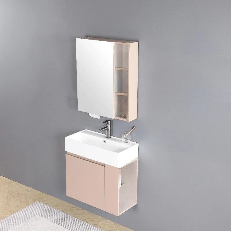 Rectangular ceramic cabinet washbasin wall-mounted bathroom vanity