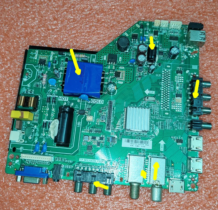 

TP.MS3663S.PB801 Three in one LED TV motherboard with 2 specifications ordered and shipped according to photos