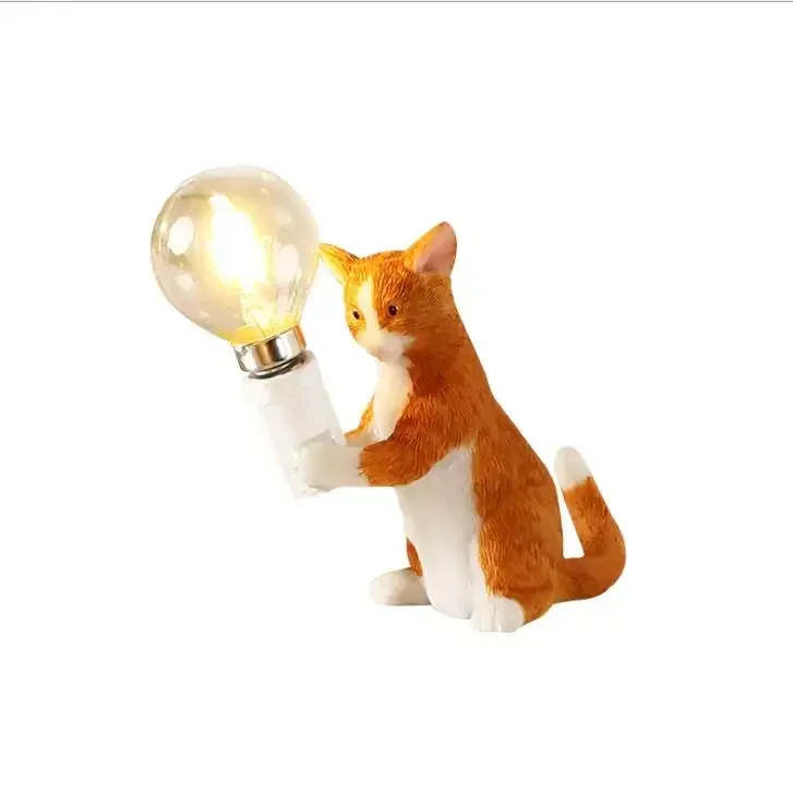 Animals Table Lamps Nordic Children's Bedroom Resin Cat Table Light Desk Lamp Luminaire home Decor night light Lighting