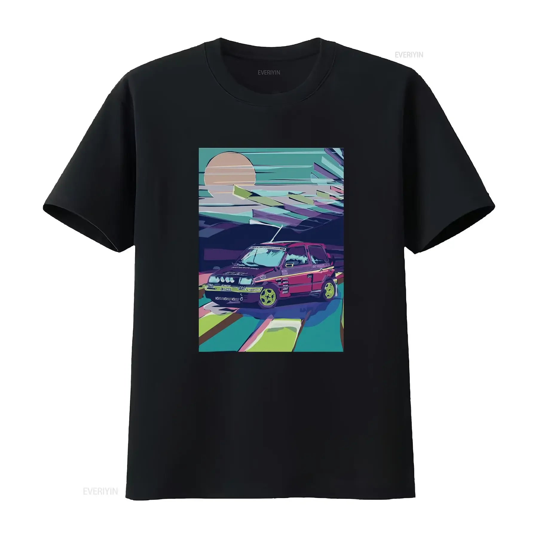 Cinquecento Trofeo Optical T shirt vintage Washed streetwear Soft Versatile Breathable designer clothes Comfortable Unisex