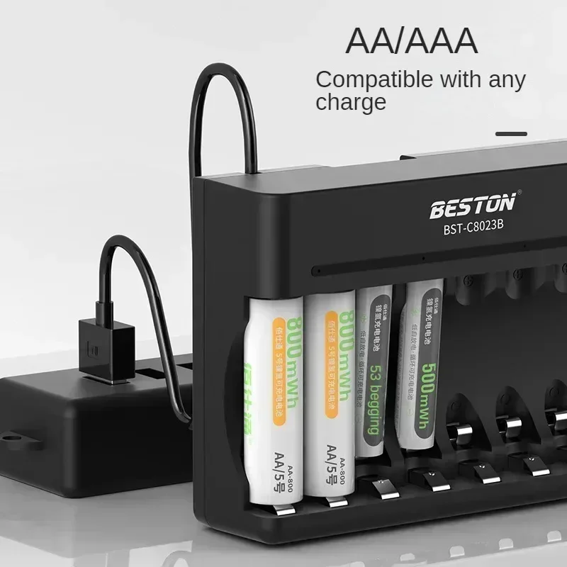 

2/4/8 Slots AA AAA 1.2V Ni-MH Rechargeable Batteries Charging with Indicator Light Electric Chargers Smart USB Battery Charger