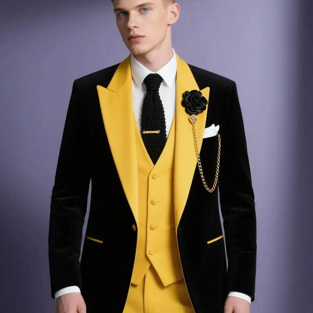 

3 Pieces Slim Fit Men Suits Formal Business Suits Groom Tuxedos For Wedding Party Prom Men Suits Jacket Vest Pants