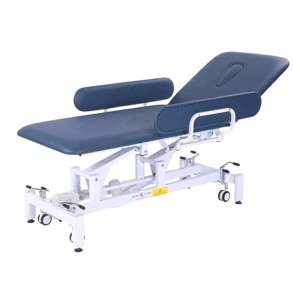 Cros-2 Section Wholesale Pneumatic Back Therapeutic Massage Table Electric Examination Bed With Luxury Side Safety Pads CY-C107S