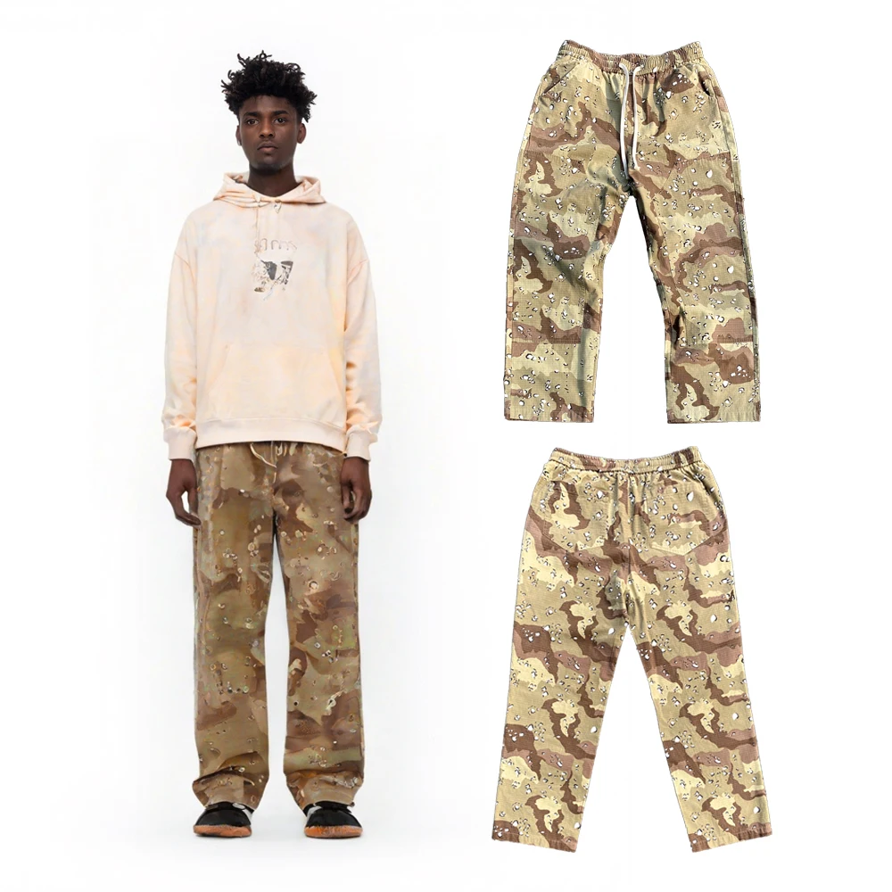 

Новинка в уличной одежде, мужская хлопковая повседневная уличная одежда, камуфляжные брюки-карго в пустыне для мужчин, винтажные прямые брюки в стиле ретро
