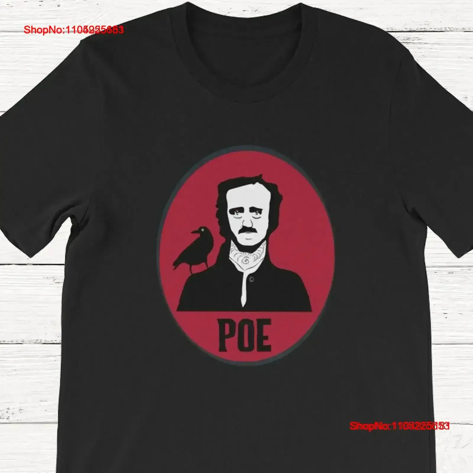 

Футболка с портретом Poe Эдгар Аллан Мерч Классические книги Литературные книголюбители винтажные стираные универсальные растянутые удобные