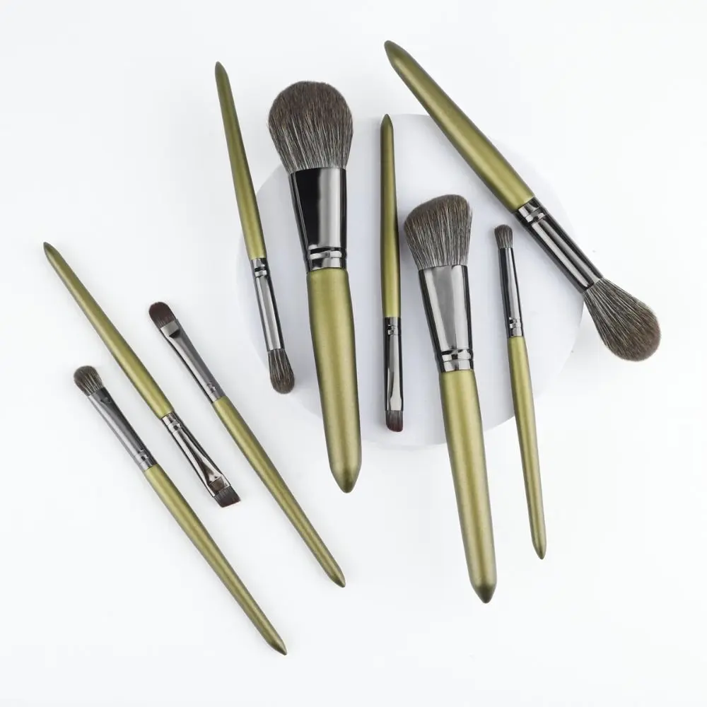 Set di pennelli per trucco soffici Fibra morbida con custodia Kit di pennelli cosmetici per occhi Pennello Kabuki in pelo di capra Pennello per ombretto