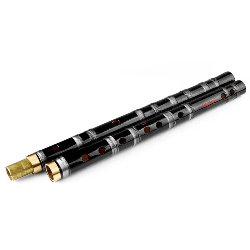 CDEFG-Black Bamboo Flute, Transparent Line Musical Instrument, Handmade Woodwind Instrument, Chinese Traditional, Key Separable