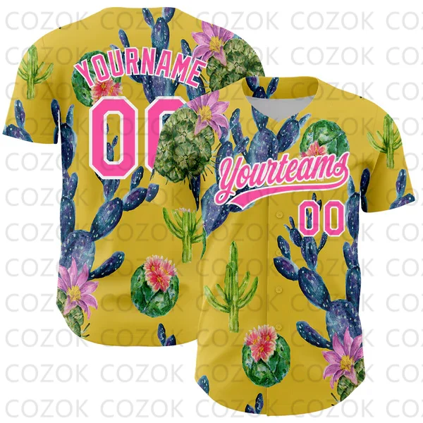 

Custom Cactus Pattern Baseball Jersey Men and Women Shirt 3D Printed Shirt Team Shirts Hip Hop Unisex Tops