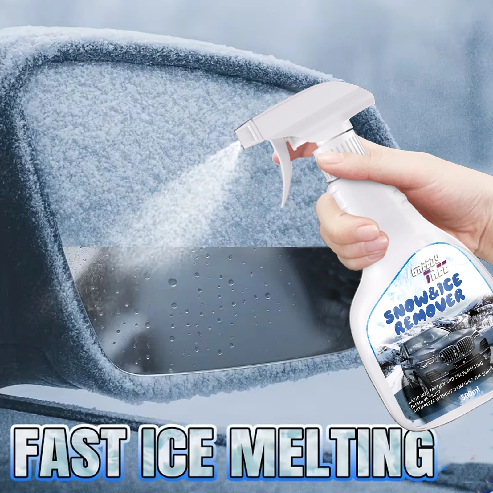 Small Capacity Ice Melting Agent - Fast-Acting Instant Ice & Frost Remover, Compact & Portable Winter Windshield De-Icer for Car