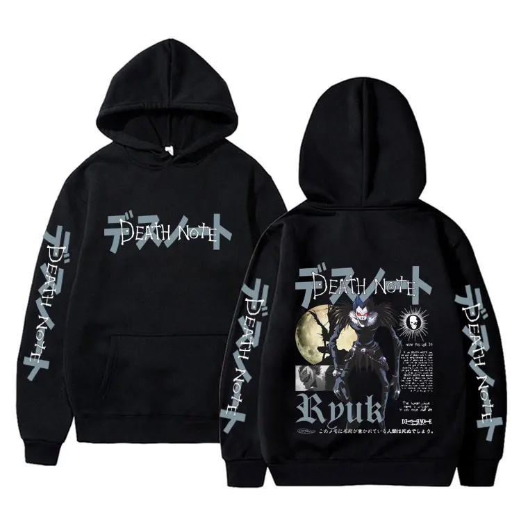 

Anime Death Note Ryuk Graphic Hoodie Men Women Casual Vintage Oversized Streetwear Male Fashion Fleece Cotton Pullover Hoodies