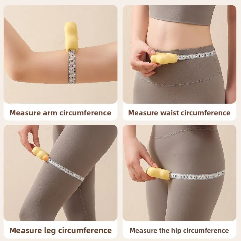 1PC Portable Auto-Retractable Body Measure Tape, Magnetic Multi-Purpose Fitness Ruler for Waist Arm