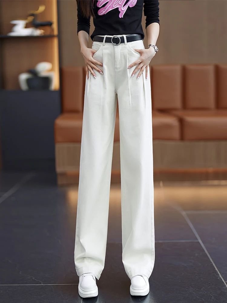 

High Waist Wide Leg Denim Jeans Women's Casual Loose Fit Slimming Straight Tube Yamamoto Pants Autumn Spring New Style