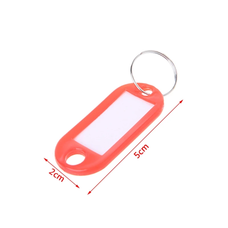 Veel 10 plastic sleutelhangers voor sleutelsplitring ID-tags Naamkaart Label Taal